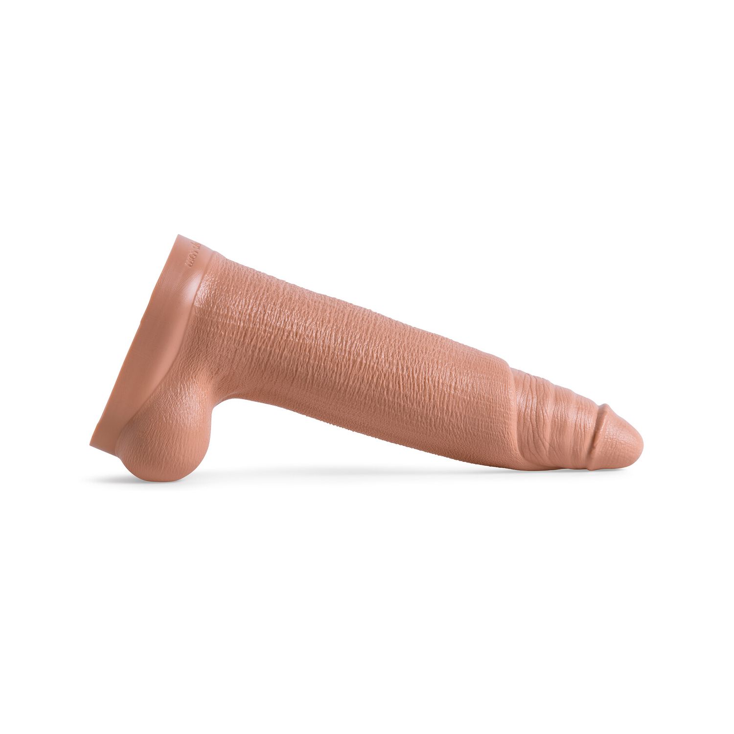 Natural tan Bullet Dildo by Erotixxxtoys, angled view showcasing handcrafted texture and smooth curve for internal and external stimulation