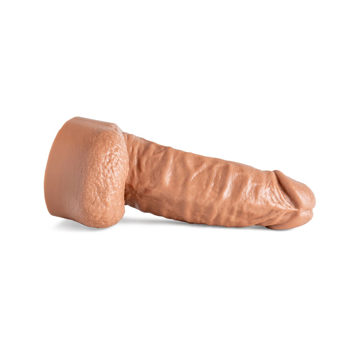 Side view of the @CockMaker Silicone Dildo in Natural Tan, showcasing a thick shaft, detailed veins, and pronounced head for extreme roleplay and lifelike pleasure. Side view of the @CockMaker Silicone Dildo in Natural Tan, showcasing a thick shaft, detailed veins, and pronounced head for extreme roleplay and lifelike pleasure.