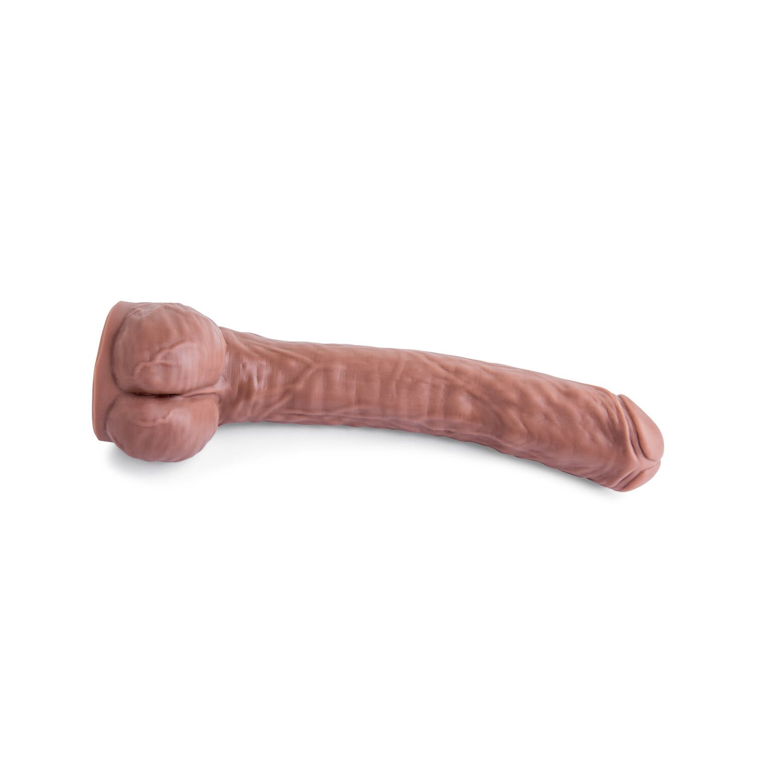 Detailed underside shot of Long John dildo, crafted with lifelike realism and platinum-cured silicone for body-safe play.