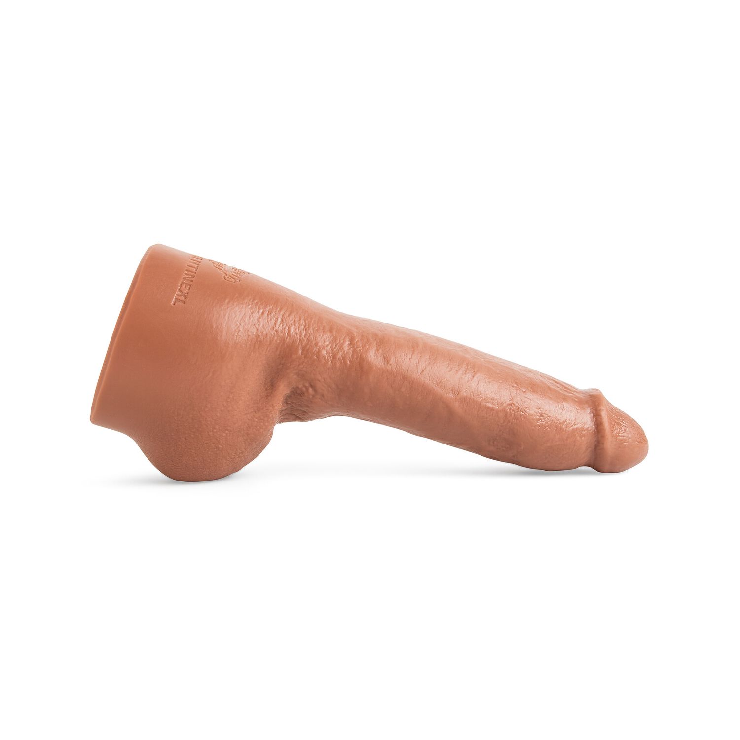 @ClementineXL dildo by Mr. Hankey’s Toys laying horizontally, Natural Tan tone with hyper-realistic shaft, detailed head, and life-cast design