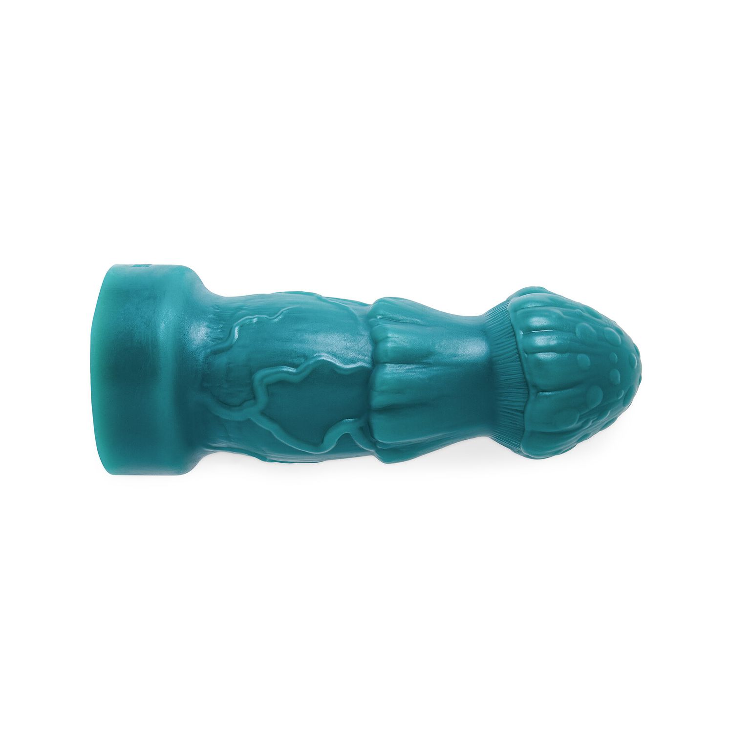 Metallic teal Mushroom Dildo in Large size by Erotixxxtoys showing realistic fungal-inspired textures and a firm silicone structure Metallic teal Mushroom Dildo in Large size by Erotixxxtoys showing realistic fungal-inspired textures and a firm silicone structure