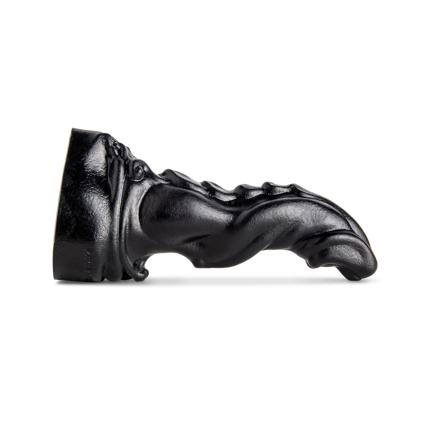 Scimitar Fantasy Dildo by Mr. Hankey’s Toys laying flat, showcasing its scaled back texture and curved design. Scimitar Fantasy Dildo by Mr. Hankey’s Toys laying flat, showcasing its scaled back texture and curved design.
